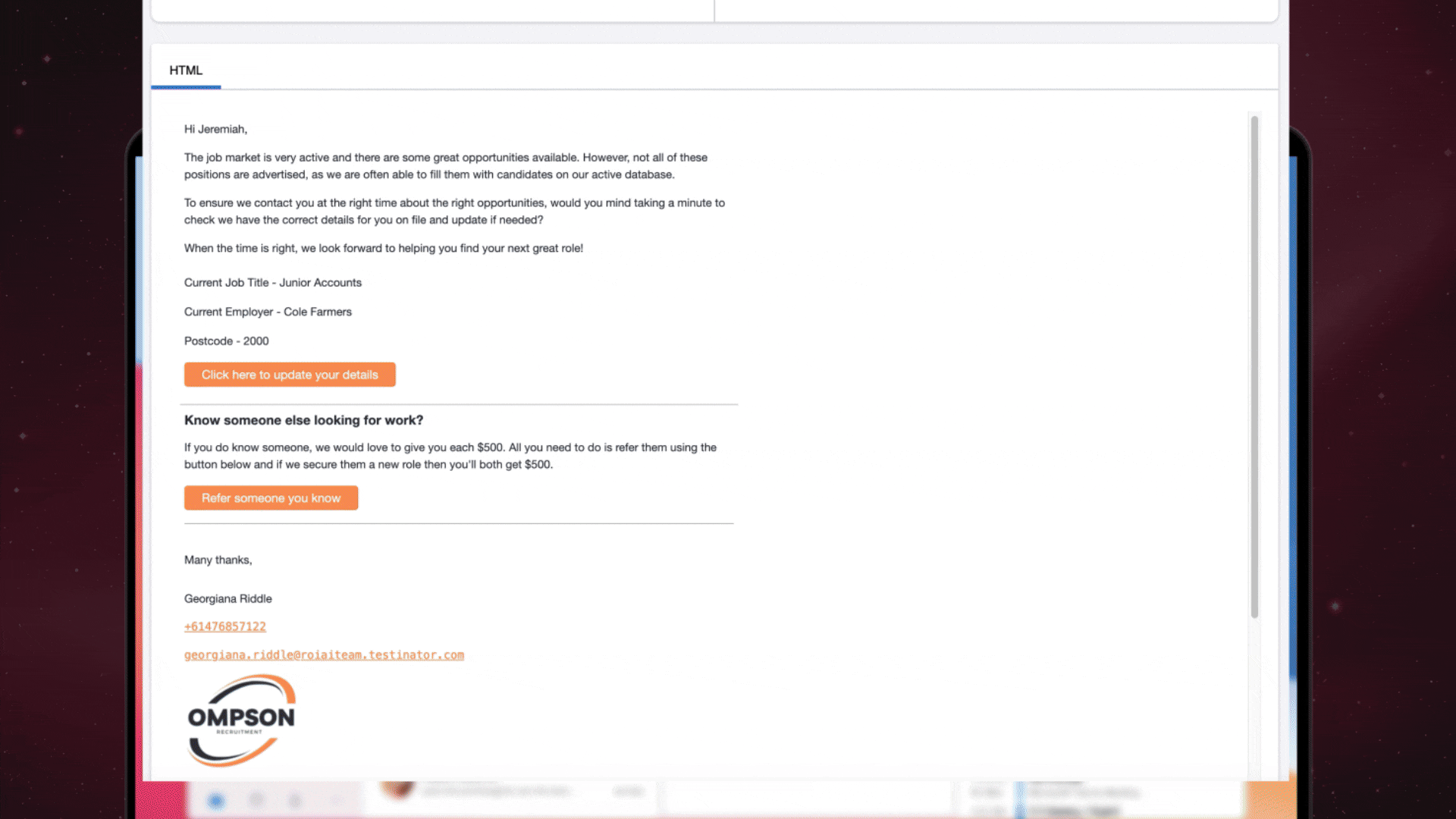 Candidate Data Enrichment | Roi-AI Demonstration of AI candidate enrichment process